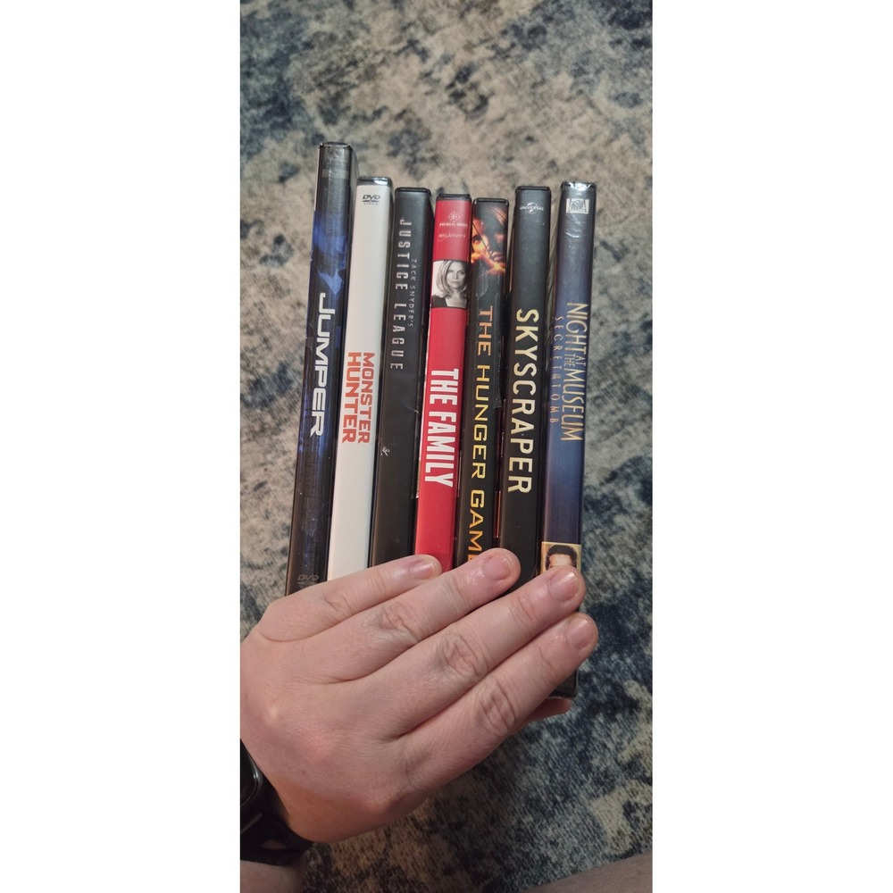 DVD Bundle Justice League Monster Hunter Hunger Games Skyscraper 7 Film Lot